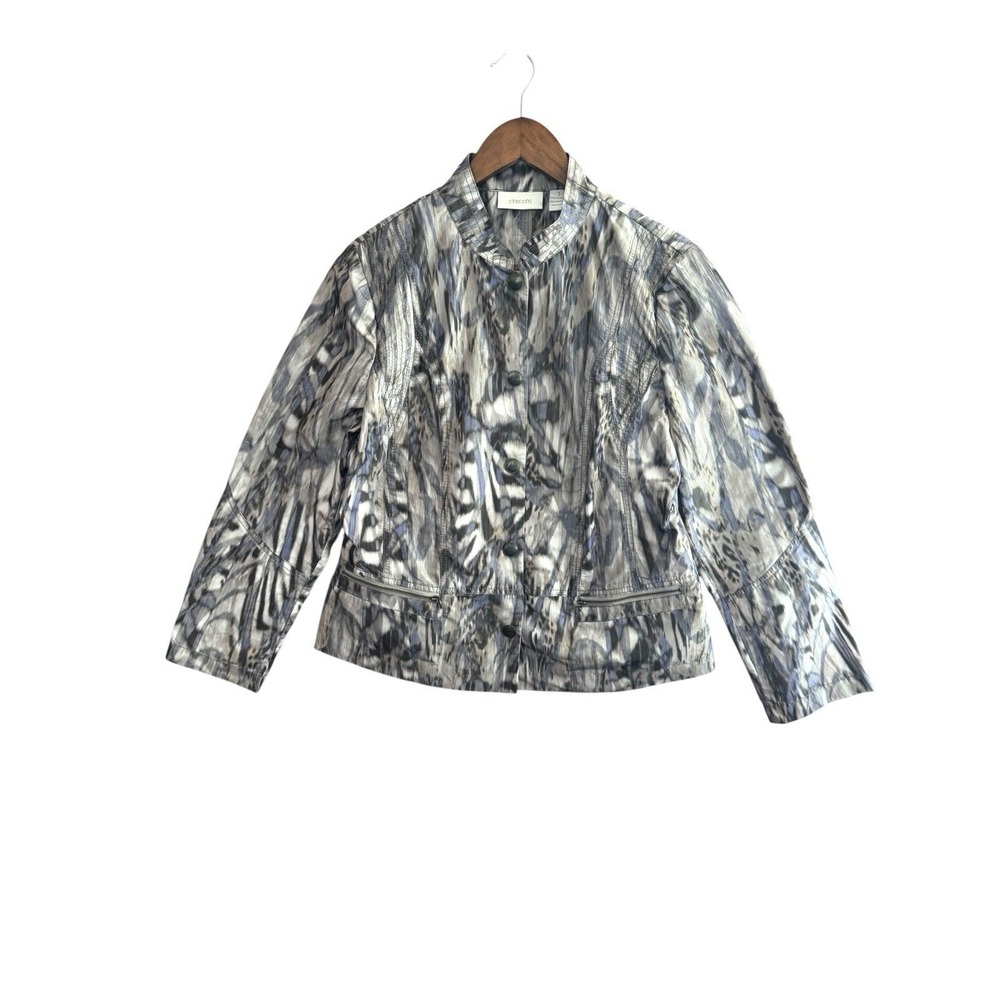 Chico's Abstract Painterly Boho Jacket 1 Artistic Maximalist eclectic Whimsi 2